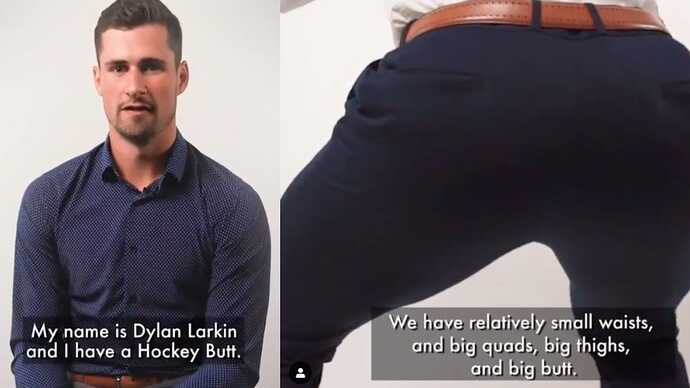 Dylan Larkin shows off 'hockey butt' in pants ad